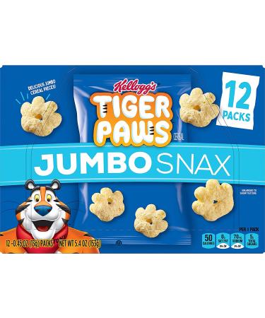 Kellogg's Tiger Paws Jumbo Snax Original Cereal Snacks - 12 Count (Pack of 4) | On-the-Go Snacking - Buy Online on GoSupps.com