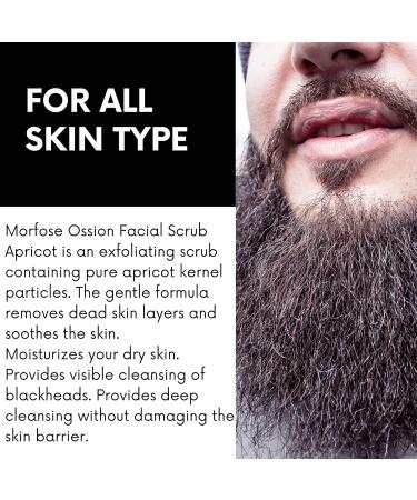 Morfose Ossion Apricot Facial Scrub 400ml - Premium Barber Line | Exfoliating & Refreshing - Shop Internationally - Buy Online on GoSupps.com