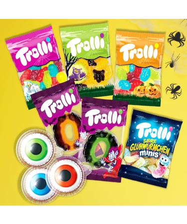2x Trolli Halloween Sweet & Sour 360g de chaque grand emballage M lange de bonbons avec Glotzer vers acides Dracula & friandises effrayantes - autocollants fant mes inclus Sweet & Sour - 2 Pack (2 x Trolli 360g) - Buy Online on GoSupps.com