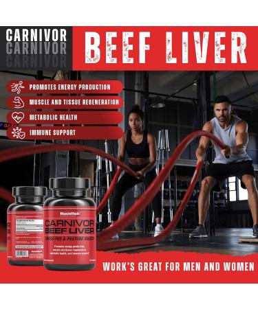 MuscleMeds Carnivor Beef Liver Capsules Energy Production Muscle Recovery Immunity Non-GMO Liver Health Supplement Grass Fed 180 Capsules - Buy Online on GoSupps.com