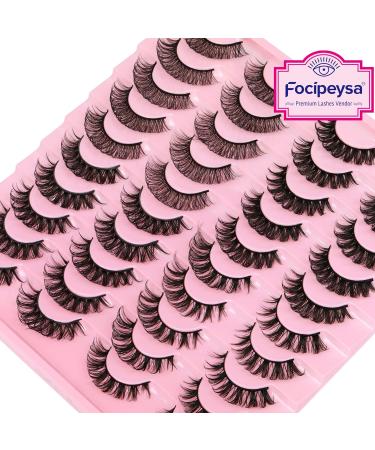 Focipeysa False Lashes Natural Look 20 Pairs Strip Fluffy D Curl Fake Eyelashes Pack 4 Styles Mixed Volume Eye Lashes Multipack A01 - Buy Online on GoSupps.com