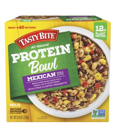 Tasty Bite Mexican Style Protein Bowl, Ready to Eat, Microwaveable, Vegan, 12 Grams of Plant Protein, 8.8 Ounce (Pack of 6) Mexican Bowl