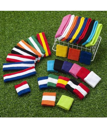 Facath Striped Welding Tape Set | Sport Headband & Terry Bracelet Set for Basketball - Blue & White - Buy Online on GoSupps.com