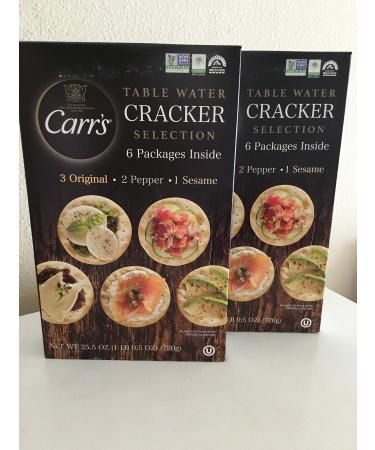 Carrs Table Water Cracker Selection 12Packs(6 Original4Pepper2Sesame) Pack of 2 bxs)