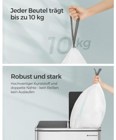 Buy SONGMICS 30L Drawstring Garbage Bags - Custom Size 1 Roll 45 Pack - Eco-Friendly & Durable Waste Disposal Solutions - Buy Online on GoSupps.com