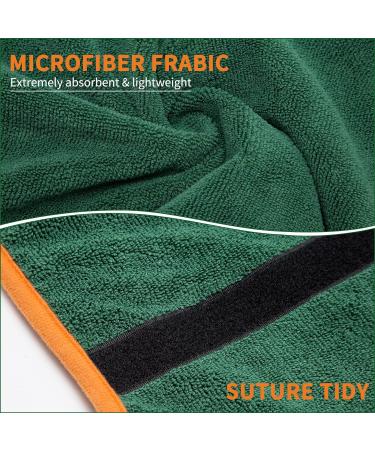 PETTOM Dog Bathrobe Towel - Microfiber Water Absorbent Drying Coat for Large Dogs - Green - L 60cm Back Length - Buy Online on GoSupps.com