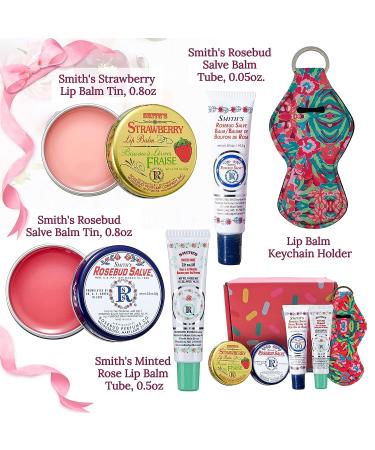 Smith's Rosebud Salve Strawberry & Minted Rose Lip Balm Gift Set - Chapstick Collection in Tin Can & Tube | Lip Gloss Bundle Chapstick Gift Box - Buy Online on GoSupps.com