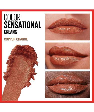 Maybelline Color Sensational Hydrating Lipstick - Cream Finish, Nude Pink Red Plum Lip Color - Copper Charge 0.15 oz - Buy Online on GoSupps.com
