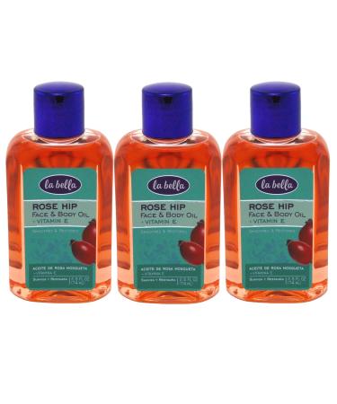 La Bella Rosa Mosqueta Rose Hip Oil With Vitamin-E 2.5 Ounce (73ml) (3 Pack)