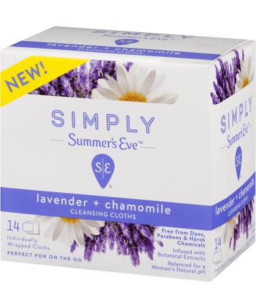 Summer's Eve Simply Cloths 14 Pack: pH Balanced, Chemical-Free, White Lavender and Chamomile, 3 Count cloths (Pack of 3) - Buy Online on GoSupps.com