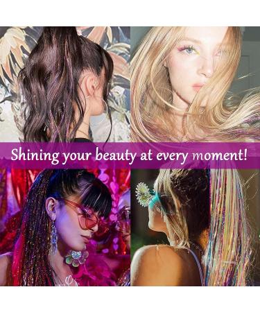NIACONN 3600 Strands Hair Tinsel Kit - 18 Colors Heat Resistant Fairy Hair Glitter Extensions 47 Long - Buy Online on GoSupps.com