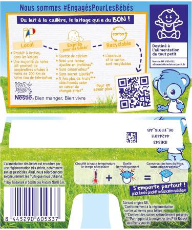 Nestl B b - P'tit brewed Apricot Vanilla without added sugars - from 6 months - 4 x 90 g - Buy Online on GoSupps.com