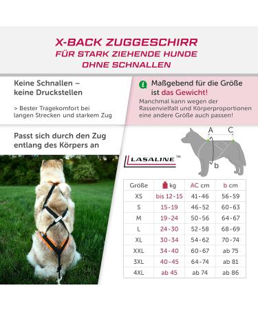 LASALINE Dog Harness X Back - Canicross Dogscooter & Bikejoring for Large Dogs - Black & Light Blue XXXXL - Buy Online on GoSupps.com