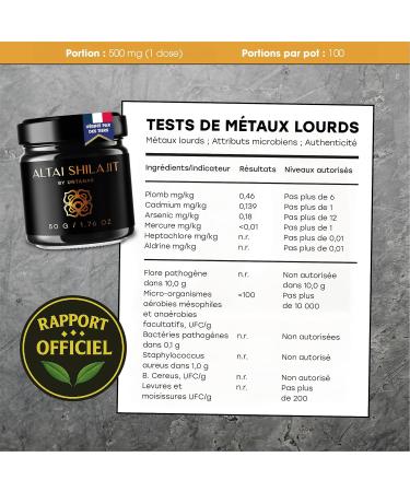 Shilajit Pur de Qualit Or R sine Authentique de l'Alta 50g R serve de 6 Mois Extraction Traditionnelle Acide Fulvique + Compos s Humiques - Buy Online on GoSupps.com