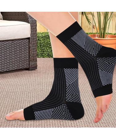 Plantar Fasciitis Socks - Ankle Compression Sleeve for Heel and Arch Support | Small-Medium White | Men and Women - Buy Online on GoSupps.com