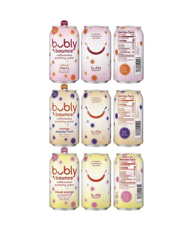 Bubly Bounce Caffeinated Sparkling Water Variety Pack - 12oz Cans  18 Count - Buy Online on GoSupps.com