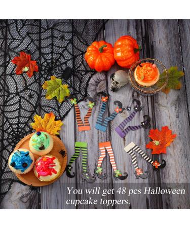 Witch Leg Cupcake Toppers - 48 Pieces for Halloween Theme Party Favors - Buy Online on GoSupps.com
