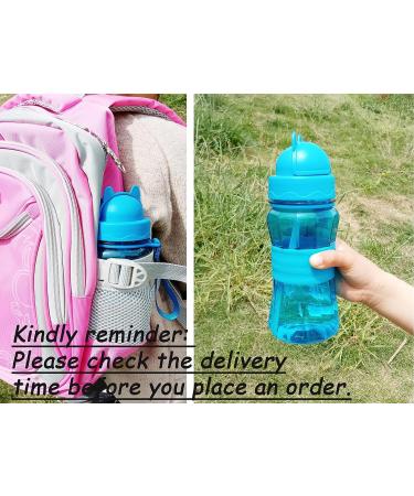 Ecteco 12oz Kids Water Bottle with Straw, Leak Proof BPA-Free Tritan - Blue | Cute, Lightweight, Sturdy | Perfect for School and Outdoor Activities - Buy Online on GoSupps.com