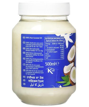 KTC Coconut Oil 500ml - Pure Coconut Oil for Healthy Cooking & Baking | International Shipping - Buy Online on GoSupps.com