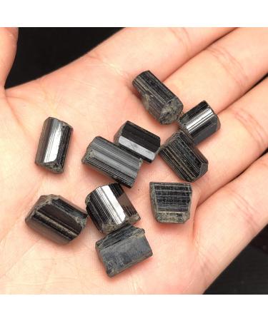 Natural Crystal Rough Natural Quartz Crystal 10Pcs Pure Natural Black Tourmaline Crystal coarse Stone Specimen Block Artwork Home Office Decor