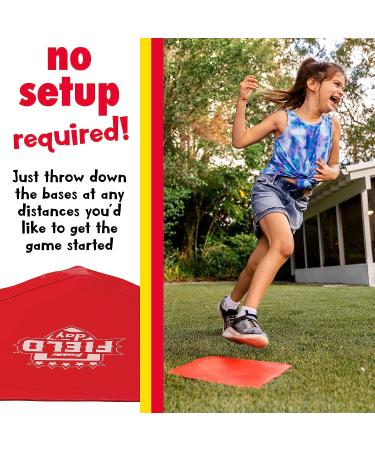 Franklin Sports Field Day Baseball Base Set - Portable Red Rubber Bases for Baseball, Softball, Kickball - Includes Home Plate - Easy Set Up - Buy Online on GoSupps.com