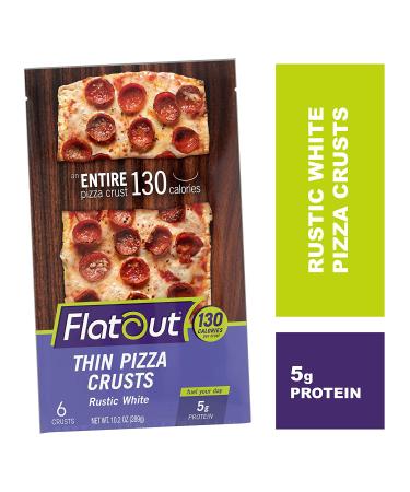 Flatout Thin Pizza Crust Rustic White - 6-Pack - Buy Online on GoSupps.com