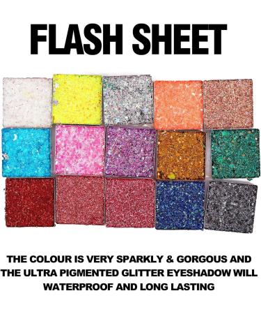 Rechoo 15 Colors Glitter Eyeshadow Palette - Professional Sparkly Shimmer Makeup for Eyes, Face & Body - Buy Online on GoSupps.com