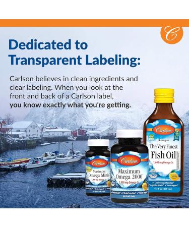 Carlson The Very Finest Fish Oil 1600 mg Omega 3 Liquid Fish Oil Supplement Norwegian Fish Oil Sustainably Sourced Fish Oil Liquid - Orange - 6.7 Fl Oz - Buy Online on GoSupps.com