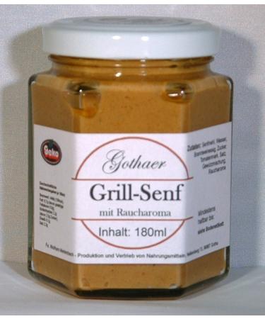 Geko Original Gothaer-Senf in a 180ml hexagonal glass - Original packaging - Available in various flavors (barbecue mustard)