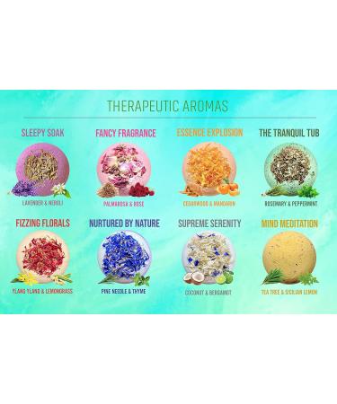 Luxury Therapeutic Organic Bath Bomb Gift Set Natural Essential Oils Enriched with Organic Coconut Oil Cocoa Butter 8 Large Handmade Aromatherapy Bath Fizzies Made in UK - Buy Online on GoSupps.com