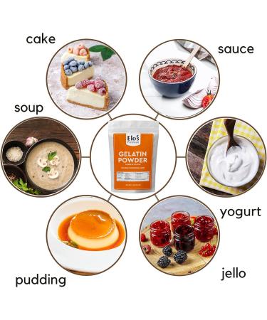 Gelatin (1kg) by Elo s Premium |100% All-Natural Food Grade Powder Unflavored Thickener| Packaged In Canada| Used As Thickener Stabilizer Texturiser| Non-GMO Gluten Free| Make Yogurt Fruit Gelatins Puddings and more - Buy Online on GoSupps.com