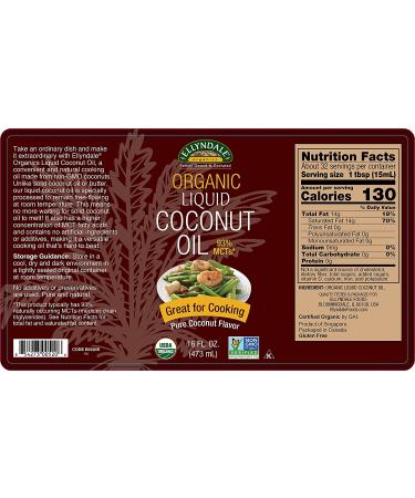 Now Foods Ellyndale Organics Organic Liquid Coconut Oil - 16 fl oz Pure Coconut Flavor - Buy Online on GoSupps.com