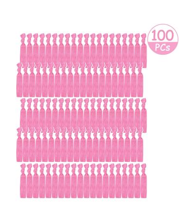 MEEDEE 100 Pack Hot Pink Elastic Hair Ties | No Crease Soft Ribbon Ties | Knotted & Ouchless for Ponytails & Yoga | Elastic Bracelets Included - Buy Online on GoSupps.com