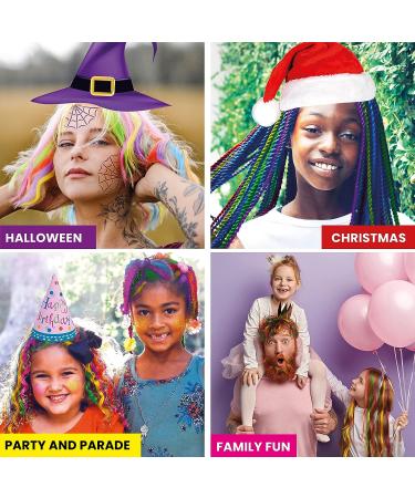 HueLondon Hair Chalk for Girls - 14-Piece Pink Set for Dark Hair | Glitter Styling Kit for Kids Salonx | Temporary Washable Hair Color - Buy Online on GoSupps.com