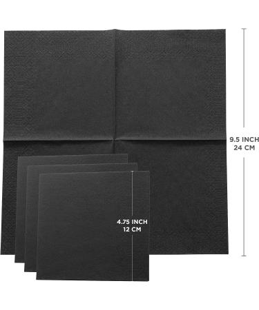 Black 2-Ply Disposable Beverage Napkins (300 Count) - Ideal for Bar, Cocktail, Weddings, Birthday - EU Made - Buy Online on GoSupps.com