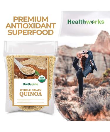 Healthworks White Whole Grain Quinoa (80oz/5lbs) - Organic Superfood with Protein, Fiber & Iron | Peruvian Origin | Ideal Rice & Pasta Substitute - Buy Online on GoSupps.com