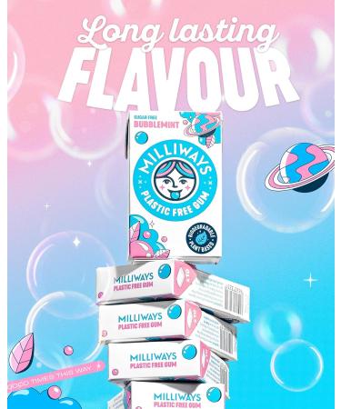 Milliways Super Natural Gum Bubblemint chewing-gum | 12 paquets de 10 pi ces (120 pi ces au total) | base de plantes xylitol sans plastique sans sucre sans aspartame 1 unit (Lot de 12) - Buy Online on GoSupps.com