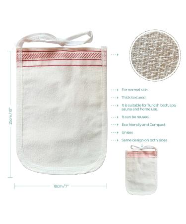 Turkish Exfoliating Gloves - 4Pcs Face & Body Exfoliation Mitts Kese Glove for Deep Scrub Brighten & Soften Skin - Hammam Spa Essential - Buy Online on GoSupps.com