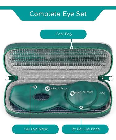 Medi Grade Reusable Gel Eye Mask with Cooling Eye Pads and Storage Bag - Buy Online on GoSupps.com
