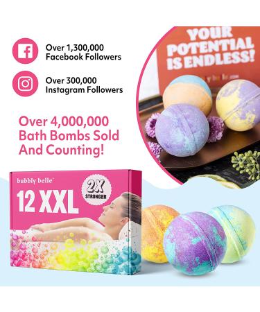 Bubbly Belle 12 Handmade Aromatherapy Bath Bombs Gift Set with Essential Oils - Vegan, 5 oz Each - Buy Online on GoSupps.com