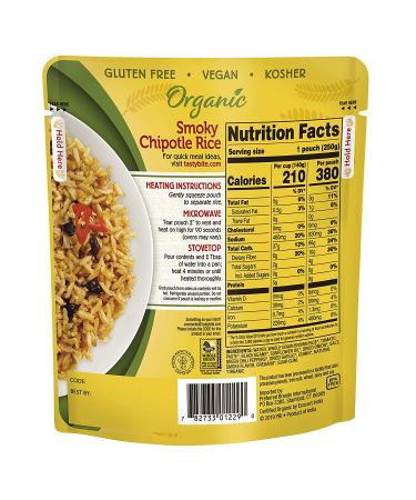 Buy Tasty Bite Organic Smoky Chipotle Rice 8.8 oz - Microwaveable & Convenient (Pack of 1) - Buy Online on GoSupps.com