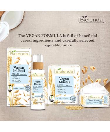 Bielenda Vegan Muesli - Effect Well Moisturized Nourished Satin Soft And Healthy Glowing Skin - Vegan Muesli Moisturizing Serum Oats + Wheat + Coconut Milk - 30 ml - Buy Online on GoSupps.com