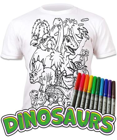 Splat Planet Color in Dinosaur T-Shirt | 10 Washable Pens | Reusable Design | Age 5-6 - Buy Online on GoSupps.com