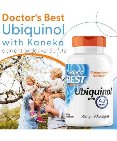 Doctors Best Ubiquinol 50mg - Coenzyme Q10 Softgels 90 Count Gluten-Free & Non-GMO Lab Tested International Shipping Available - Buy Online on GoSupps.com