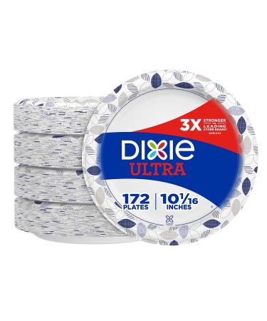 Dixie Ultra Paper Plates, 10 1/16 inch, Dinner Size Printed Disposable Plate, 172 Count (4 Packs of 43 Plates), Packaging and Design May Vary 172 Count (Pack of 1) 4 Packs of 43 Plates