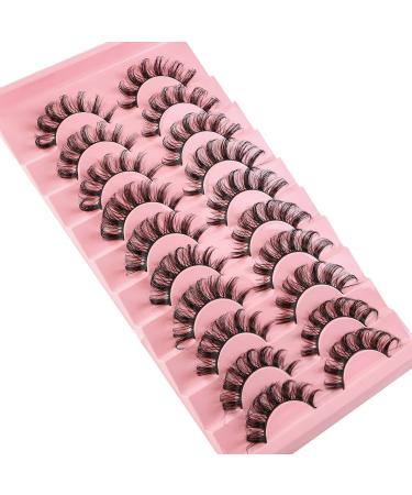 HIPRETTYUS 10mm Russian Strip Faux Mink Lashes D Curl - 10 Pairs Pack - Buy Online on GoSupps.com
