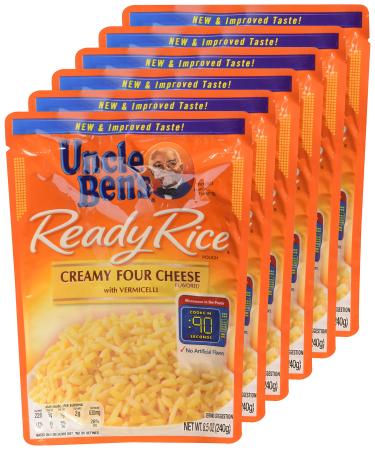 Uncle Ben's, Ready Rice, Creamy Four Cheese, 8.5oz Pouch (Pack of 6) 8.5 Ounce (Pack of 6)