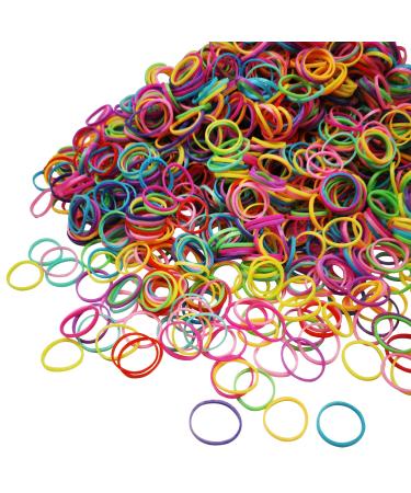 Mini Rubber Bands  Soft Elastic Bands  Premium Small Tiny Rubber Bands for Kids Hair  Braids Hair  Wedding Hairstyle (1000 pcs  Multicolor)