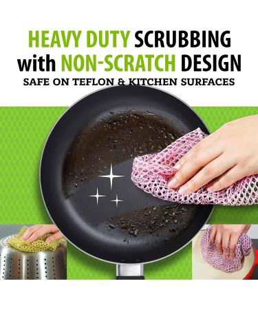 Heavy Duty Non Scratch Scouring Pads and Pot Scrubbers - Durable Mesh Dish Cloth - Odor-Free Pan Cleaner - Korea Made 2PCs - Buy Online on GoSupps.com
