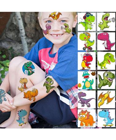 50 PCS 3D Dinosaur Temporary Tattoos for Kids - Fun T-Rex Fake Face Tattoo Sticker Set for Children's Party Favors - Small Dino Tattoos for Girls & Boys Birthday Gifts - Buy Online on GoSupps.com
